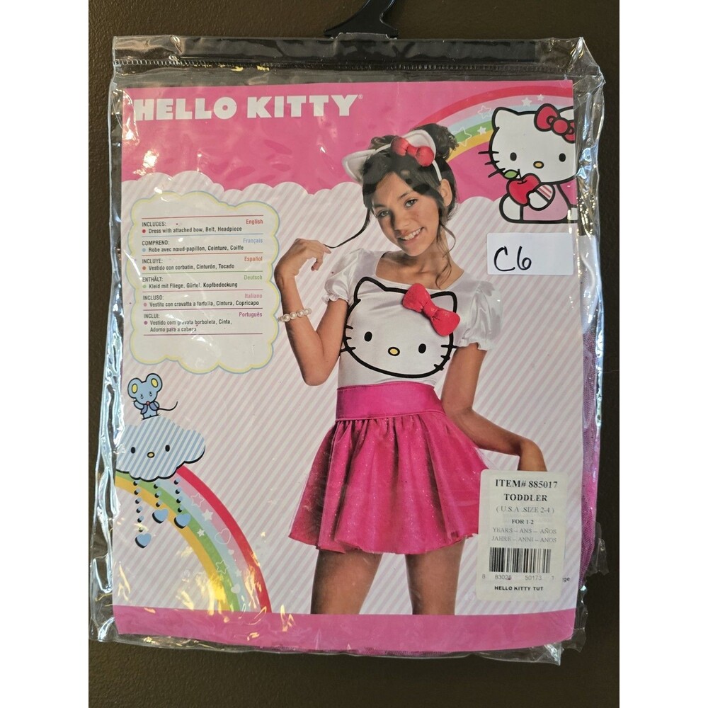 Rubie's Hello Kitty Toddler Halloween Costume Size 2T 3T  4T Dress Headpiece New